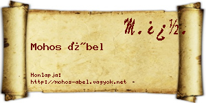 Mohos Ábel névjegykártya