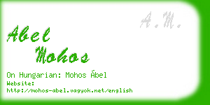 abel mohos business card
